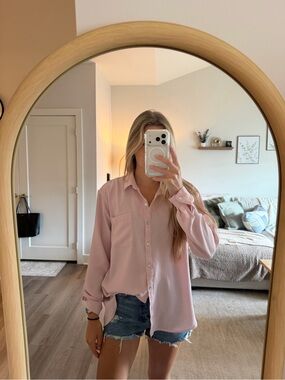 J. Jill Soft Blush Button-Down Shirt
